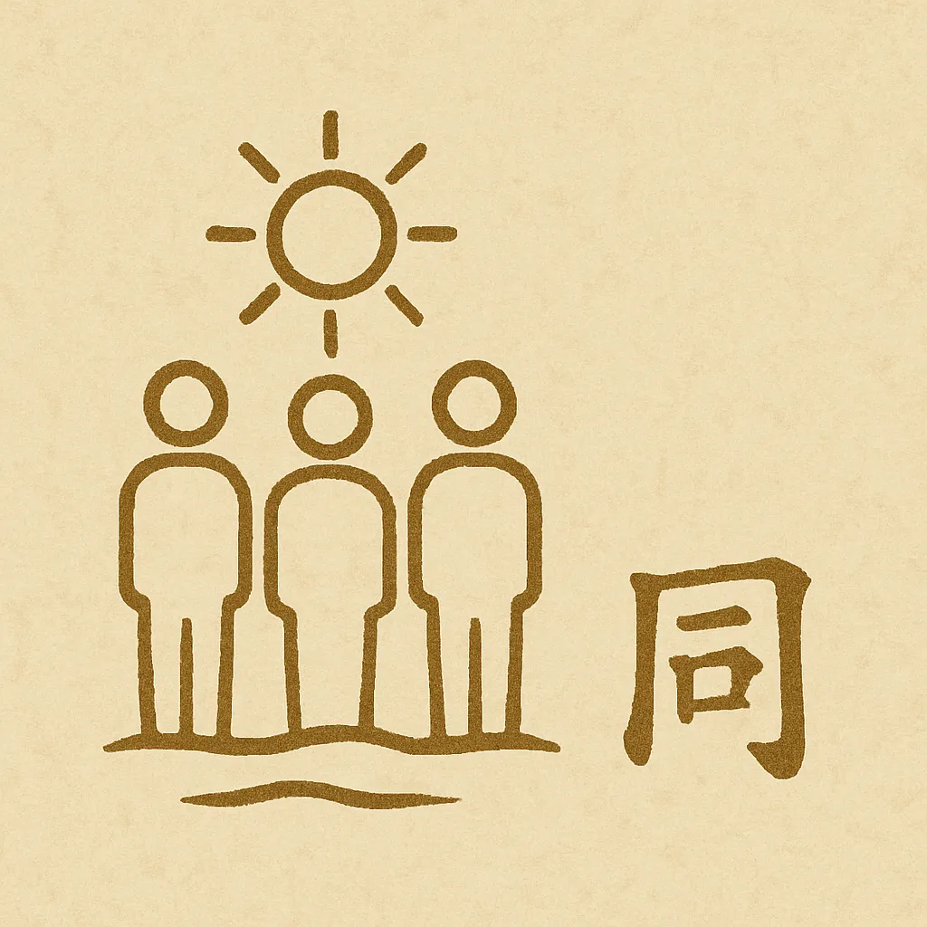 Hexagrama 13, A Comunidade com Pessoas — representação das seis linhas